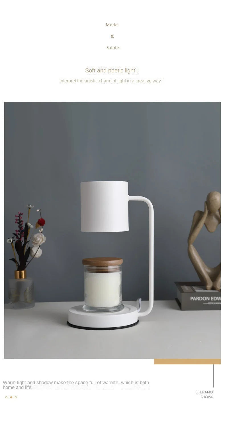 Nordic Melting Wax Lamp Modern Dimmable Electric Candle Warmer Lamp Timming Swtich Fragrance Light Desk Decor Lighting